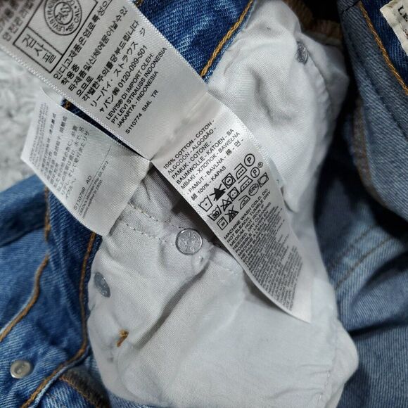 Levi's Premium 501 '90s Straight Baggy Jeans Blue Women's Size 30 x 32 Y2K Loose - Picture 8 of 12